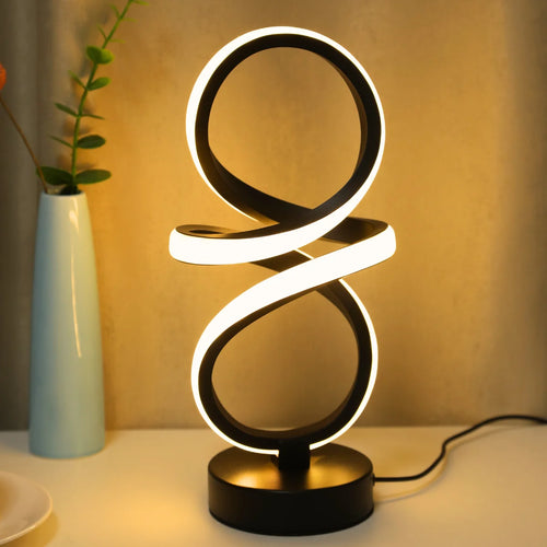 Creative Spiral LED Table Lamp, Adjustable in 3 Colors, USB Power Supply, Suitable for Home Bedrooms, Offices, and Study Rooms