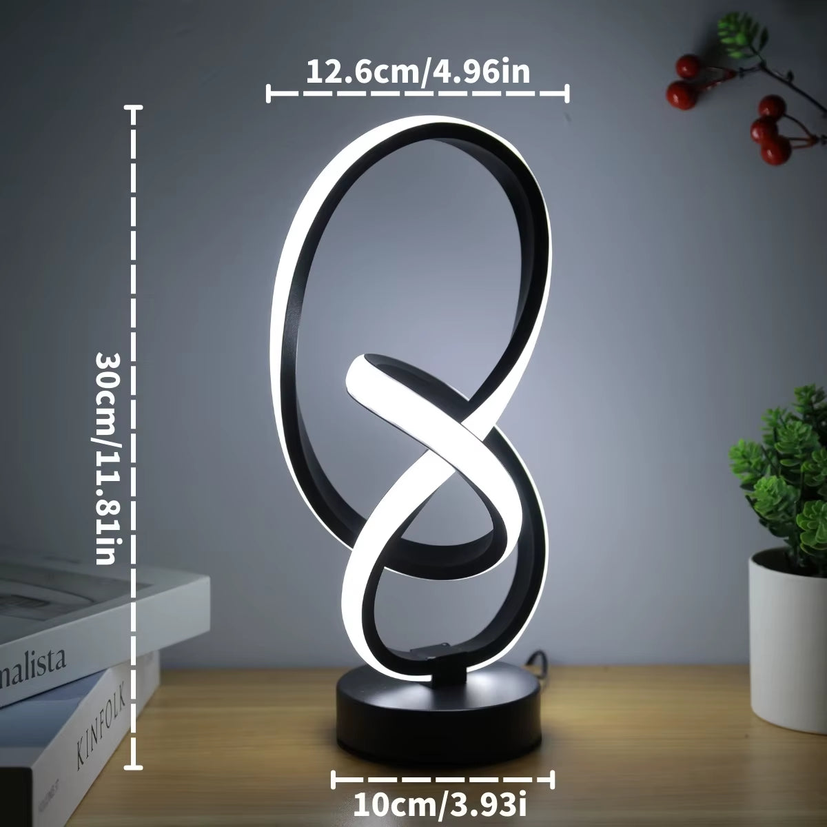 Simple and Creative LED Desk Lamp with USB Three Color Adjustable Brightness, Bedroom Living Room Home, Office Decorative Light